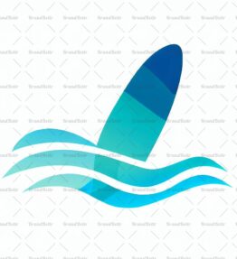 Abstraktes Surfbrett und Wellen
